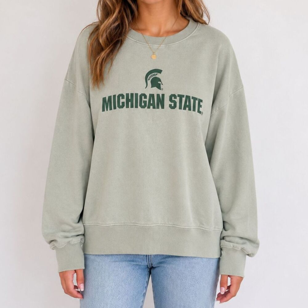 Michigan State University Crewneck Sweatshirt Green | Size XL